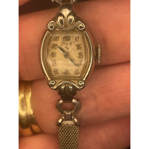 Antique Elgin Watch Art Deco MCM Speidel RGP mesh band 1920's Vintage Gold - Picture 1 of 8